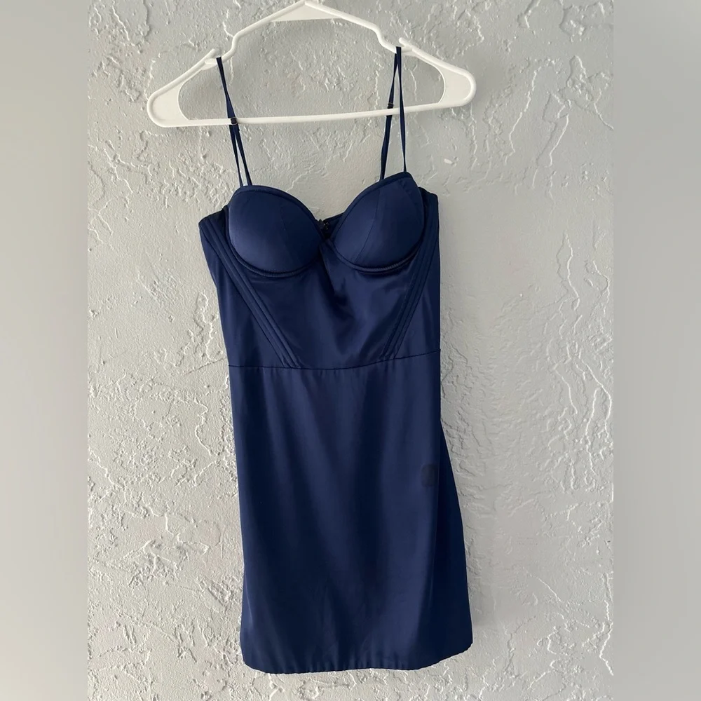 Oh Polly Blue Chemise with Bustier Top NWOT